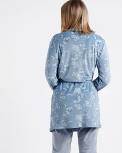 Peignoir Garden bleu/blanc