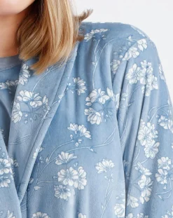 Peignoir Garden bleu/blanc