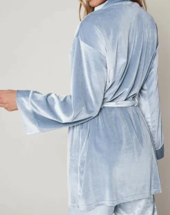 Peignoir Satin Dots bleu