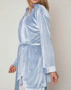 Peignoir Satin Dots bleu