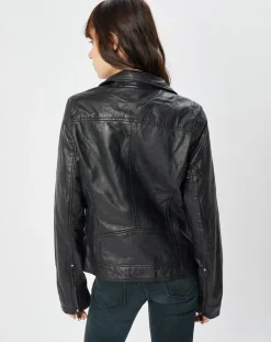 Perfecto en Cuir Afida noir