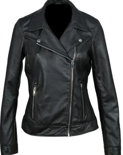 Perfecto en Cuir Afida noir