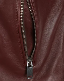 Perfecto en Cuir Ornella bordeaux