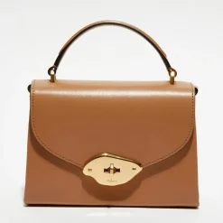 Petit sac à main en Cuir Lana sable - 18,5x13x8 cm