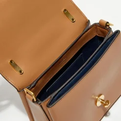 Petit sac à main en Cuir Lana sable - 18,5x13x8 cm