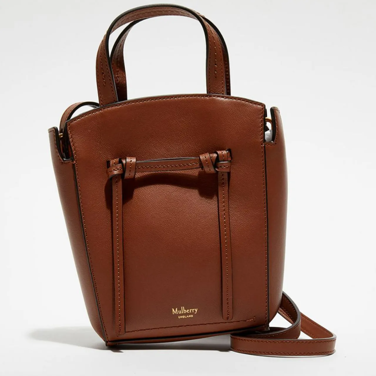 Petit sac à main en Cuir Mini Clovelly chêne brillant - 16x18x7 cm