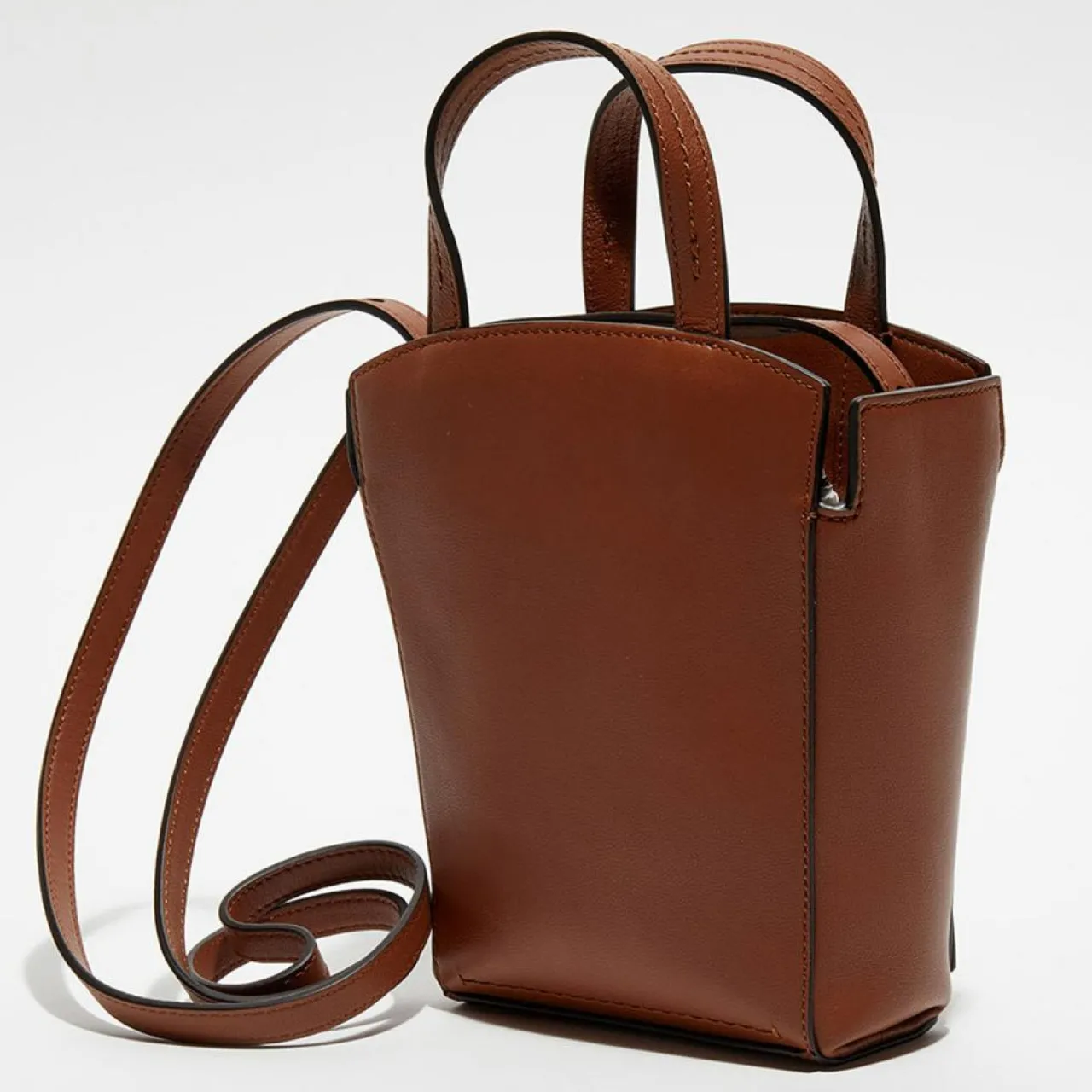 Petit sac à main en Cuir Mini Clovelly chêne brillant - 16x18x7 cm