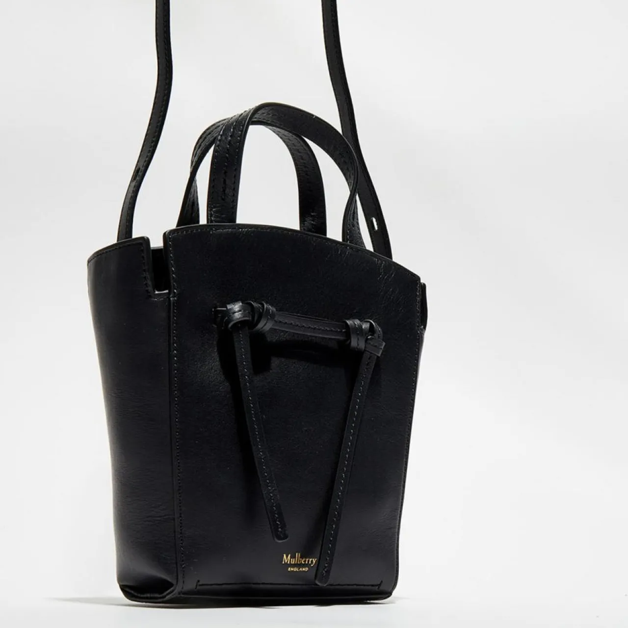 Petit sac à main en Cuir Mini Clovelly noir - 16x18x7 cm