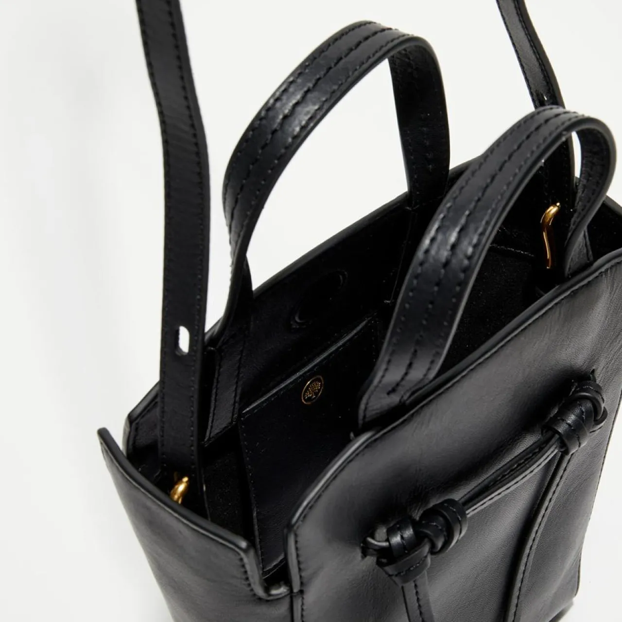 Petit sac à main en Cuir Mini Clovelly noir - 16x18x7 cm