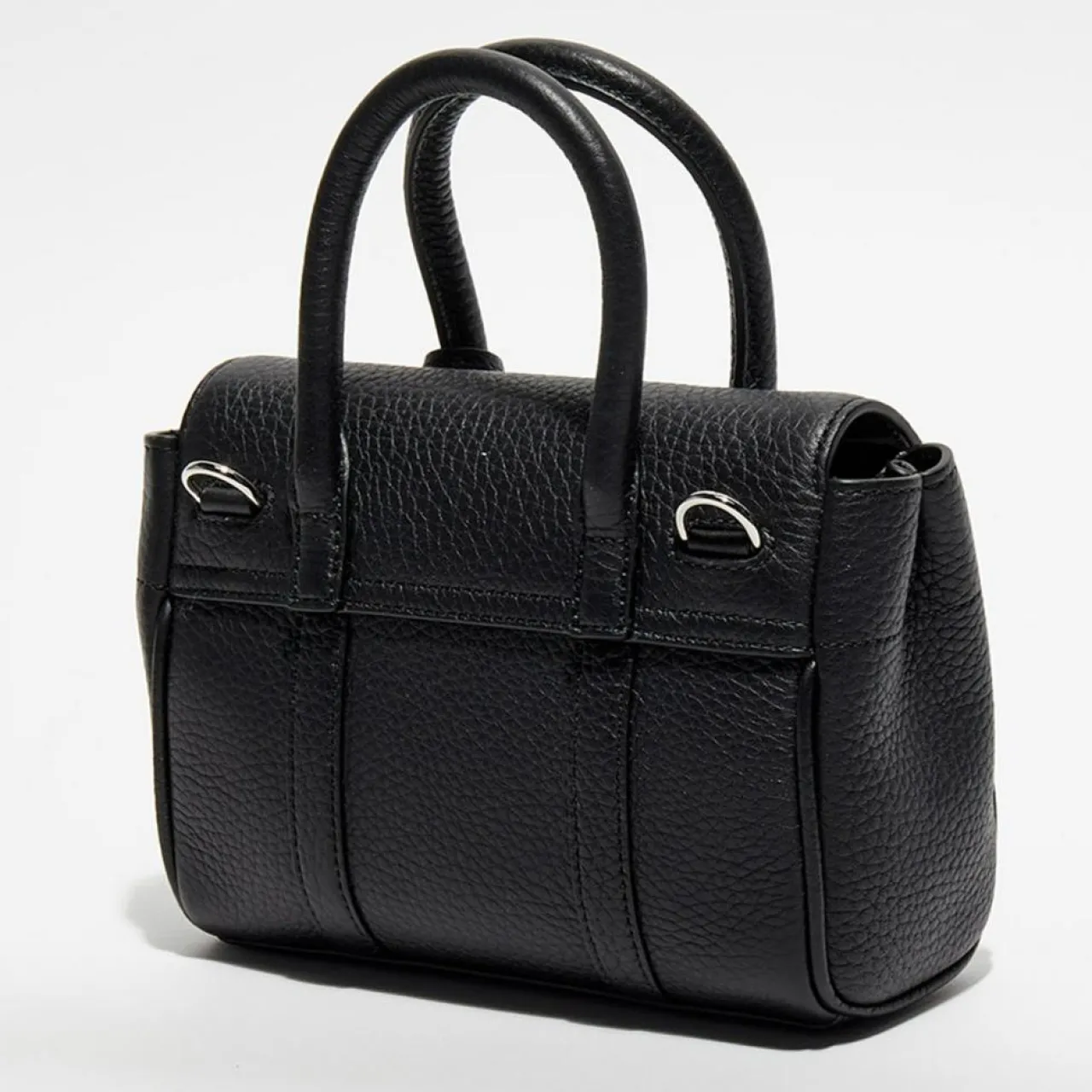 Petit sac à main en Cuir Mini Bayswater Satchel noir - 18x14x8 cm