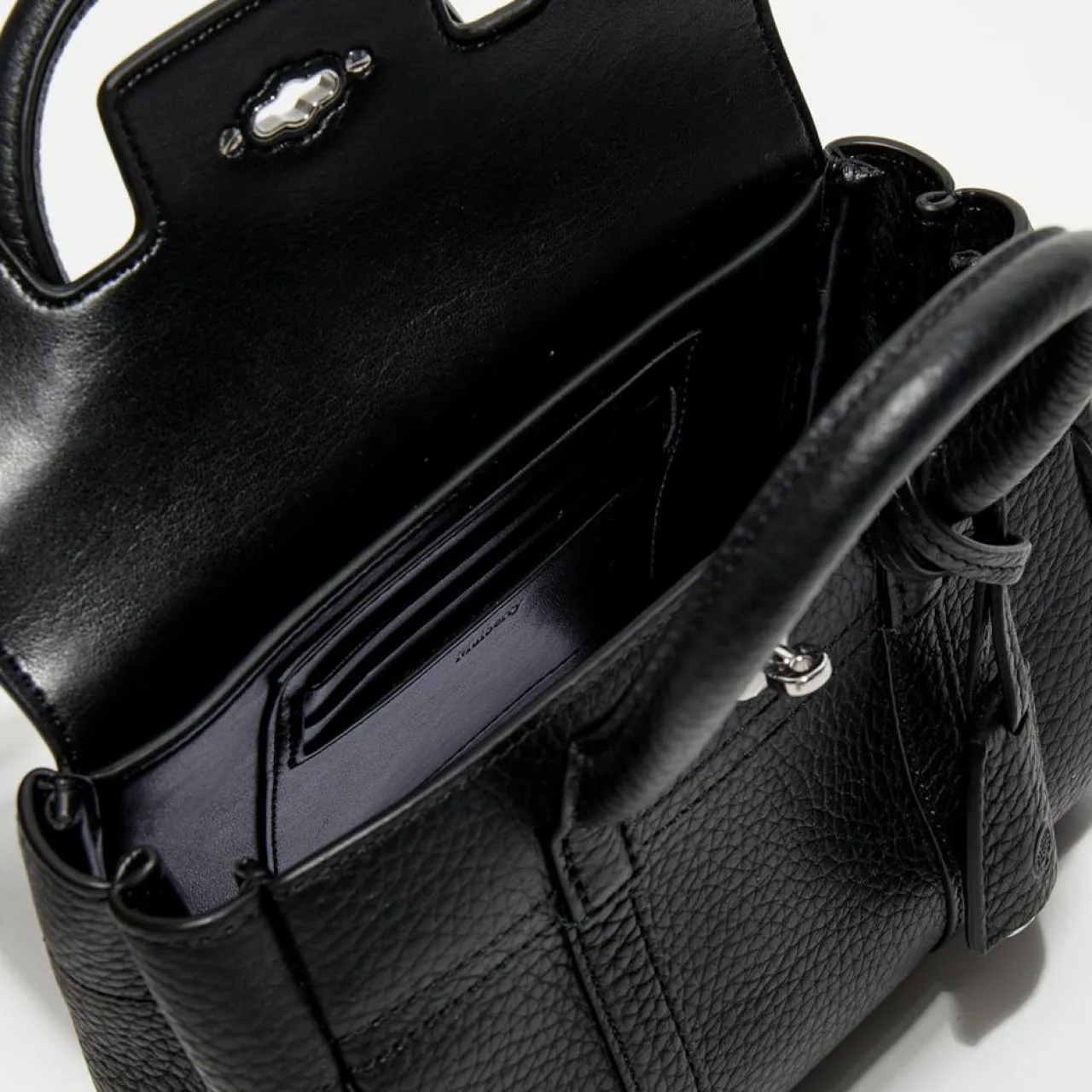 Petit sac à main en Cuir Mini Bayswater Satchel noir - 18x14x8 cm