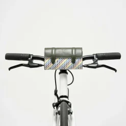 Petit Sac Cyclo en Toile enduite & Cuir multicolore - 10x17x4.5 cm