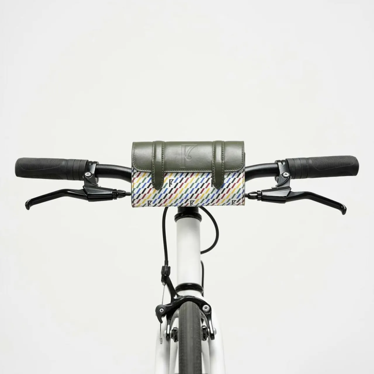 Petit Sac Cyclo en Toile enduite & Cuir multicolore - 10x17x4.5 cm