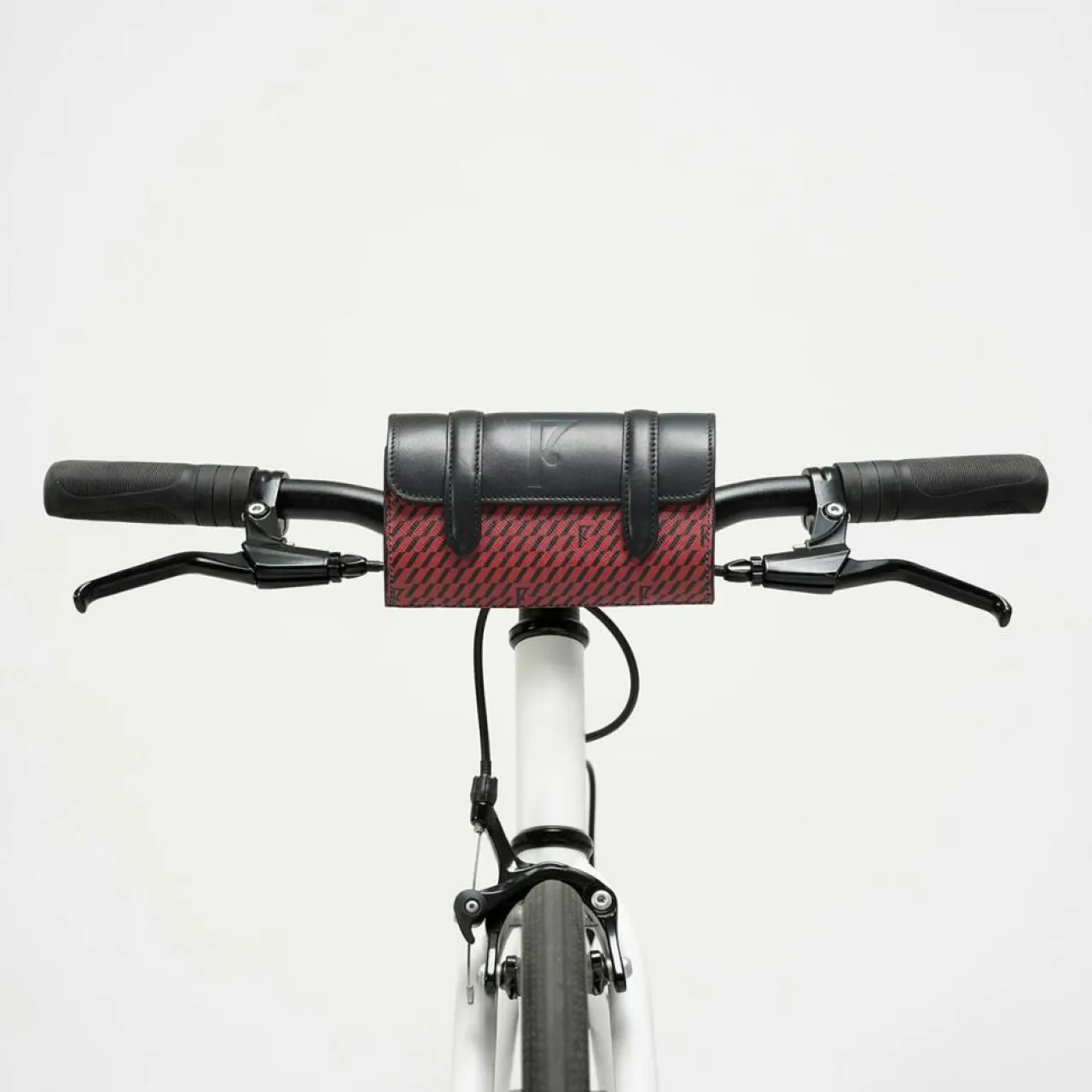 Petit Sac en Toile enduite & Cuir Cyclo rouge/noir - 10x17x17 cm