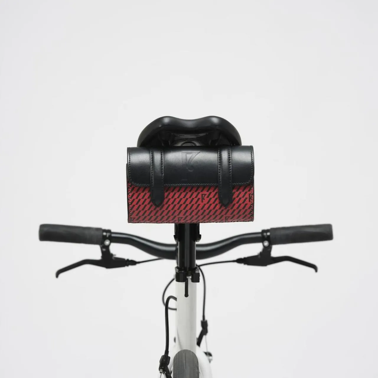 Petit Sac en Toile enduite & Cuir Cyclo rouge/noir - 10x17x17 cm