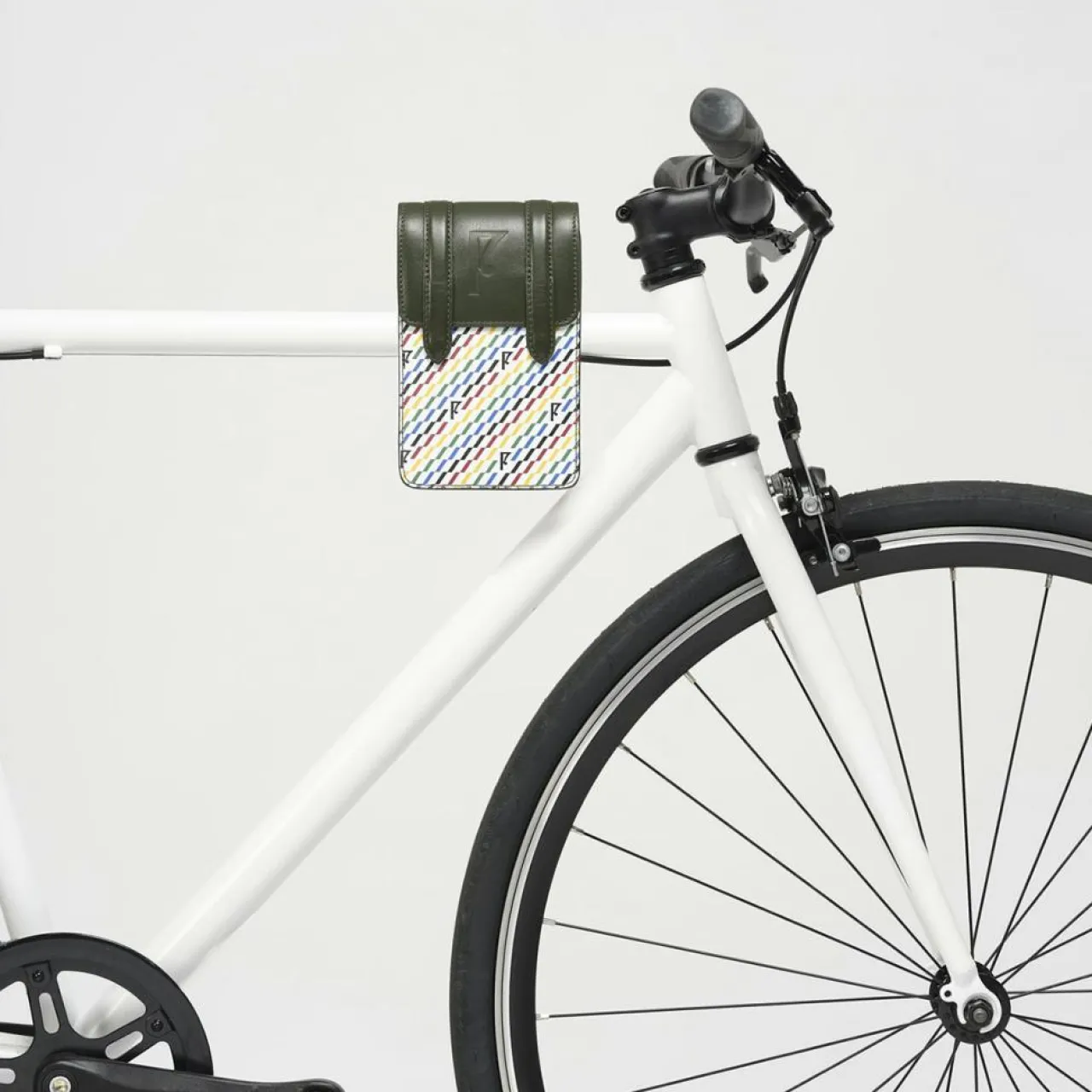 Petit Sac en Toile enduite & Cuir Arguin noir/multicolore - 18x11.5x3 cm