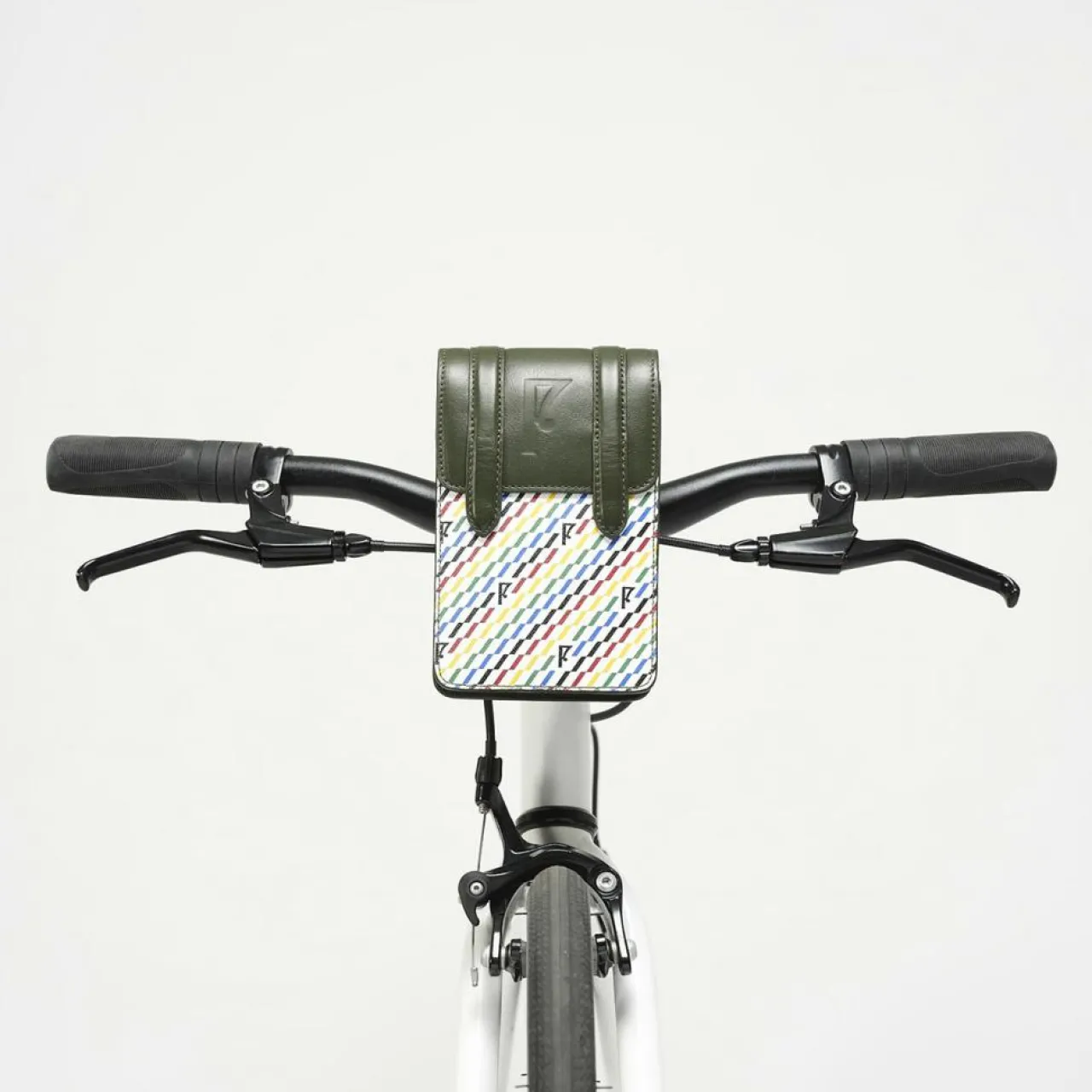 Petit Sac en Toile enduite & Cuir Arguin noir/multicolore - 18x11.5x3 cm