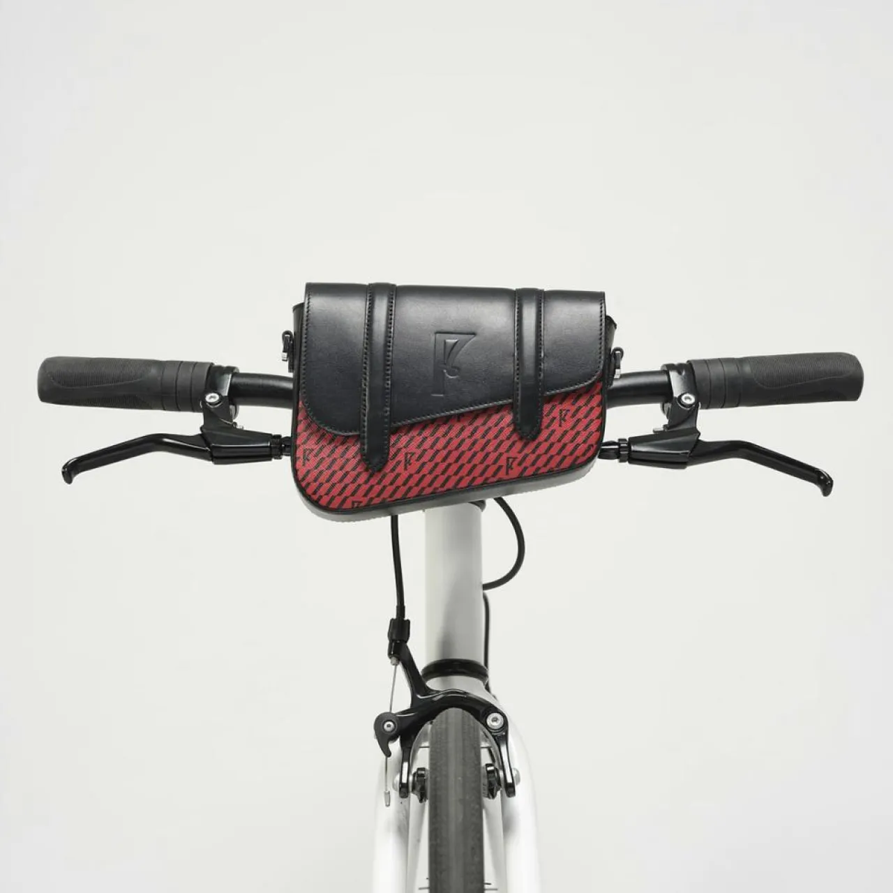 Petit Sac en Toile enduite & Cuir Bordeaux rouge/noir - 14x19x4.5 cm