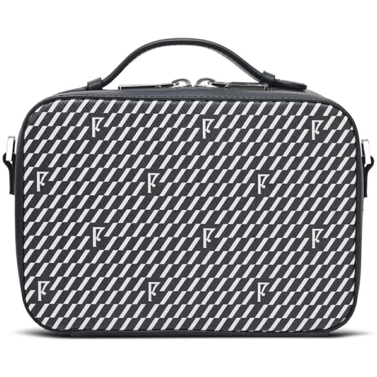 Petit Sac en Toile enduite Pyla noir/blanc - 13x19x6.5 cm