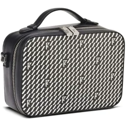 Petit Sac en Toile enduite Pyla noir/blanc - 13x19x6.5 cm