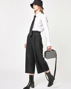 Petit Sac en Toile enduite Pyla noir/blanc - 13x19x6.5 cm