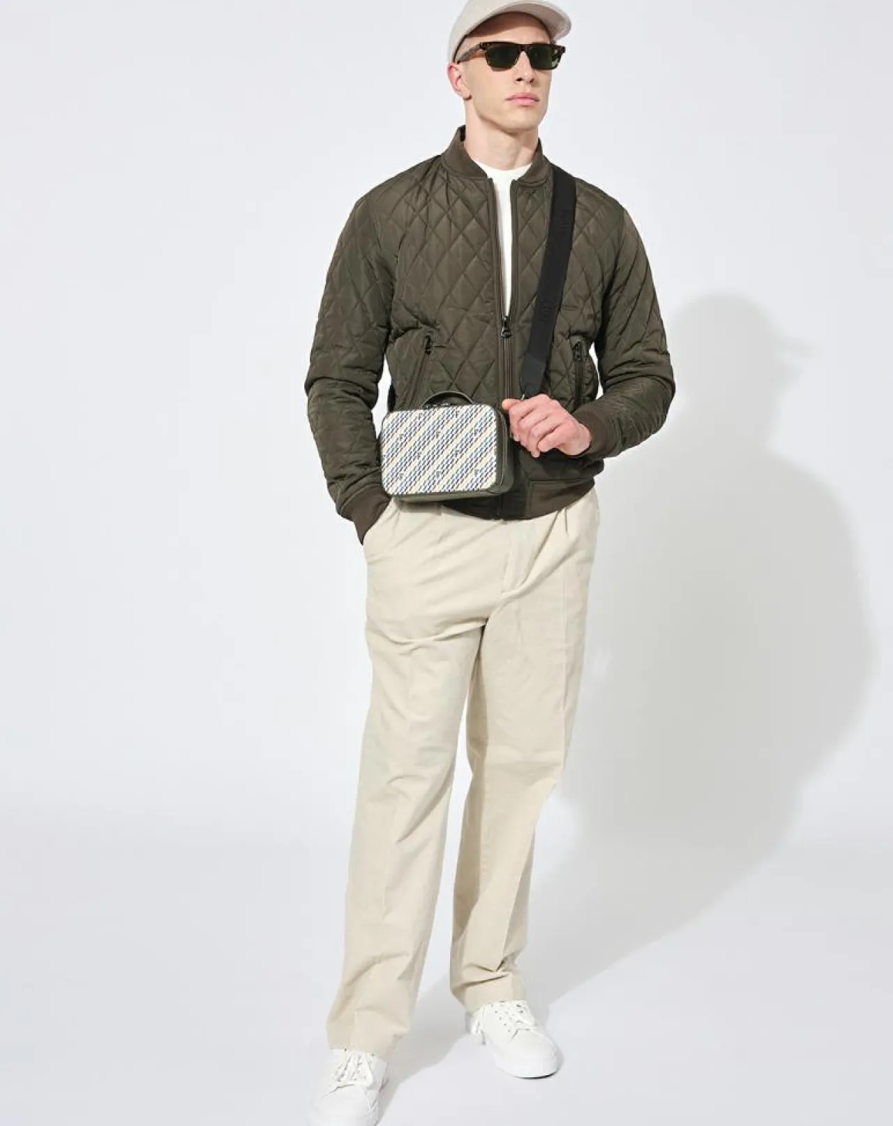 Petit Sac en Toile enduite Pyla vert/multicolore - 13x19x6.5 cm