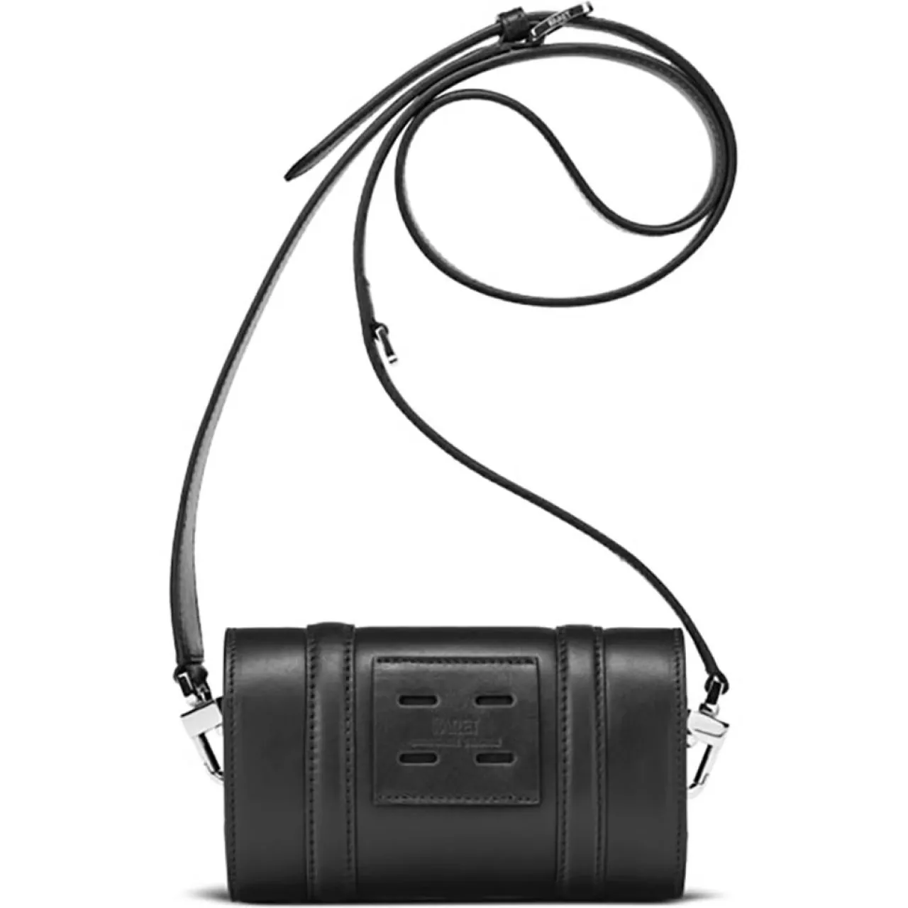 Petit Sac en Toile enduite & Cuir Cyclo noir/blanc - 10x17x4.5 cm