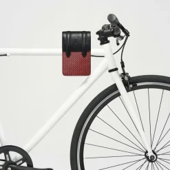 Petit Sac en Toile enduite & Cuir Arguin rouge/noir - 18x11.5x3 cm