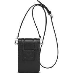 Petit Sac en Toile enduite & Cuir Arguin noir/blanc - 18x11.5x3 cm