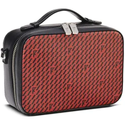 Petit Sac en Toile enduite Pyla rouge/noir - 13x19x6.5 cm