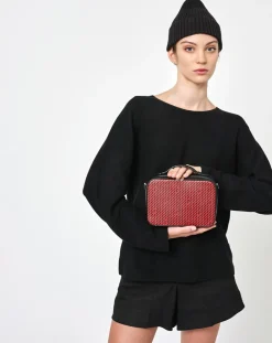 Petit Sac en Toile enduite Pyla rouge/noir - 13x19x6.5 cm