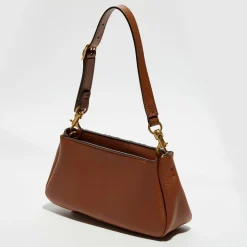 Petit sac porté épaule en Cuir Marcie marron - 20x20x9 cm