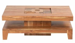 Petite table basse rectangulaire Acacia Kavish II Marron - 100x55x35 cm