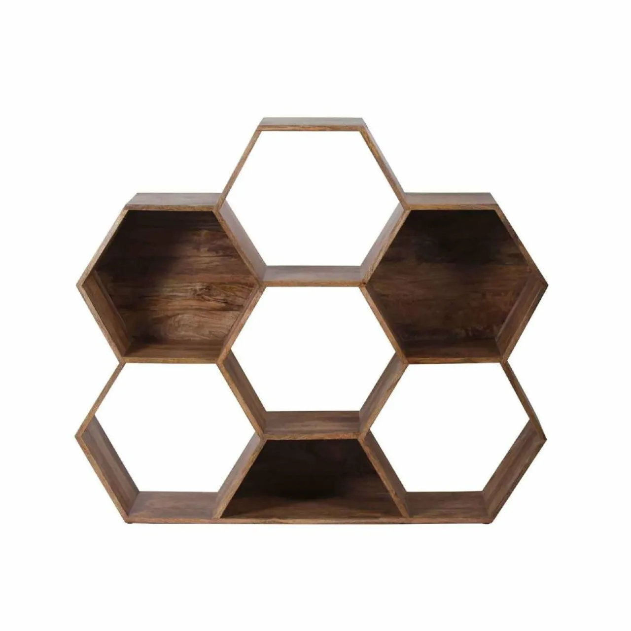 Petite étagère hexagonale Mango M&M offre Marron - 130x30x113 cm