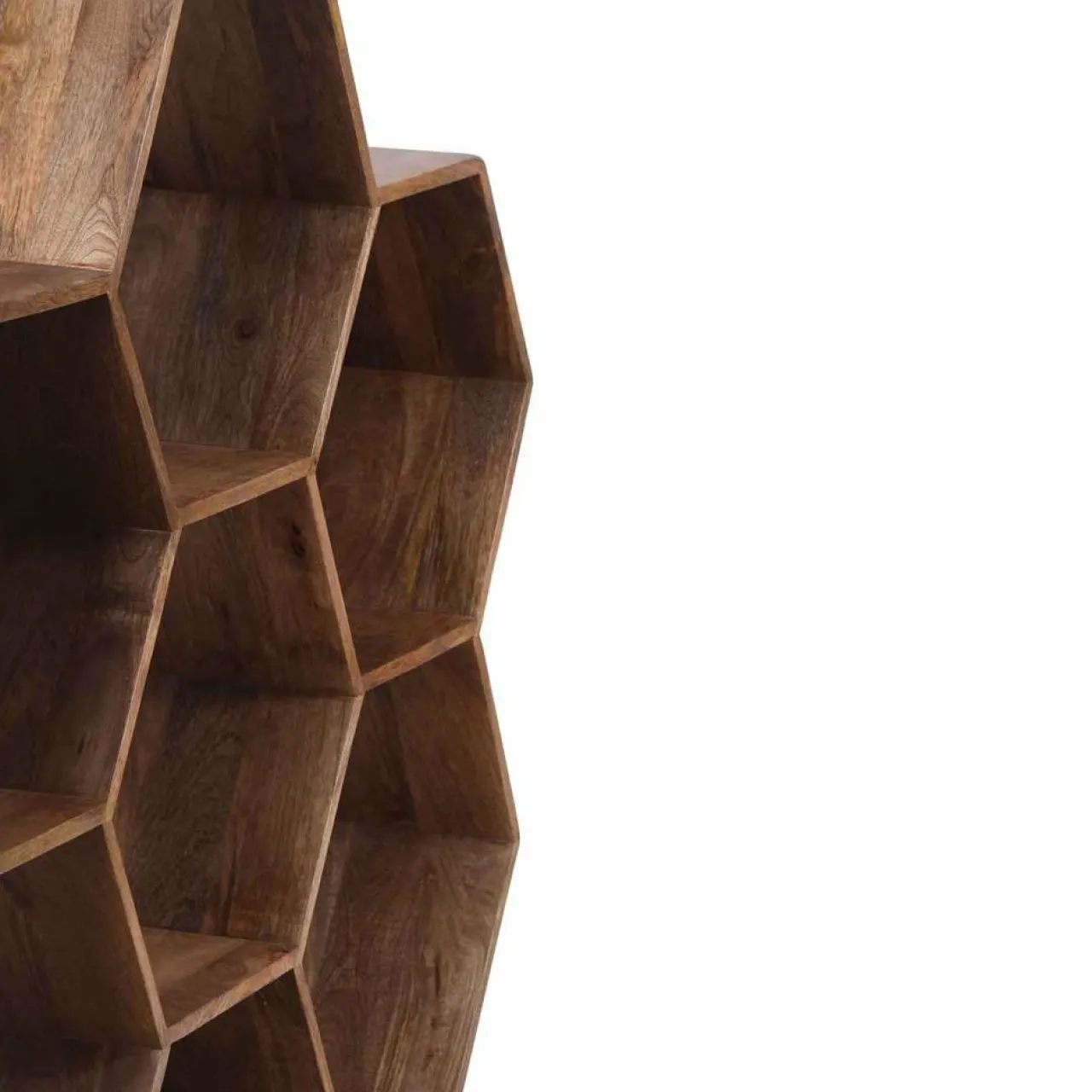 Petite étagère hexagonale Mango M&M offre Marron - 130x30x113 cm