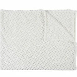 Plaid effet chevron blanc - 120x150 cm