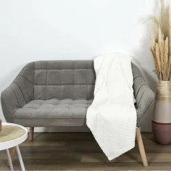 Plaid embossé beige - 140x200 cm