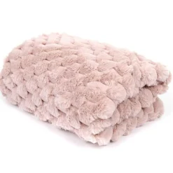 Plaid en fausse fourrure Opulence rose - 120x150 cm