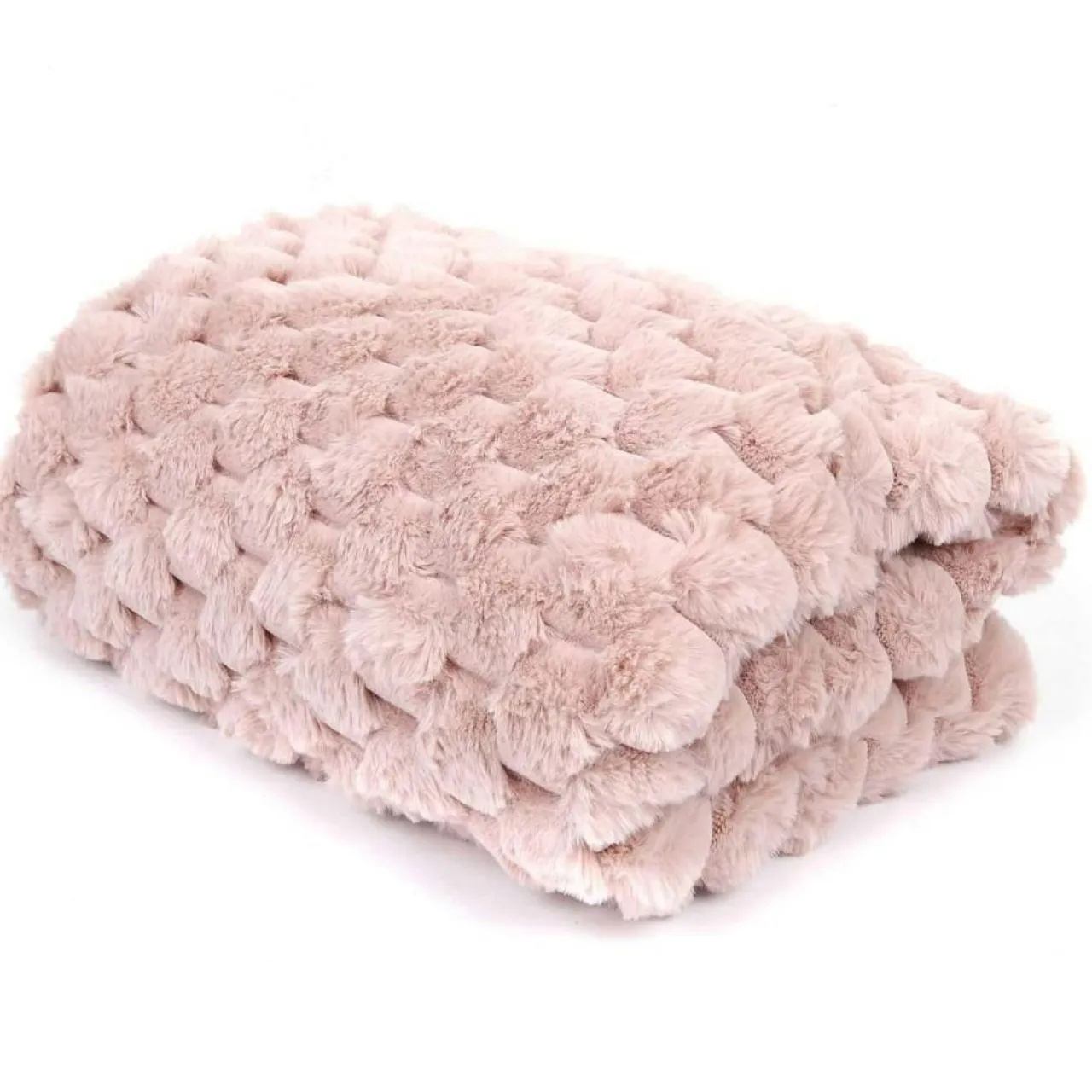 Plaid en fausse fourrure Opulence rose - 120x150 cm