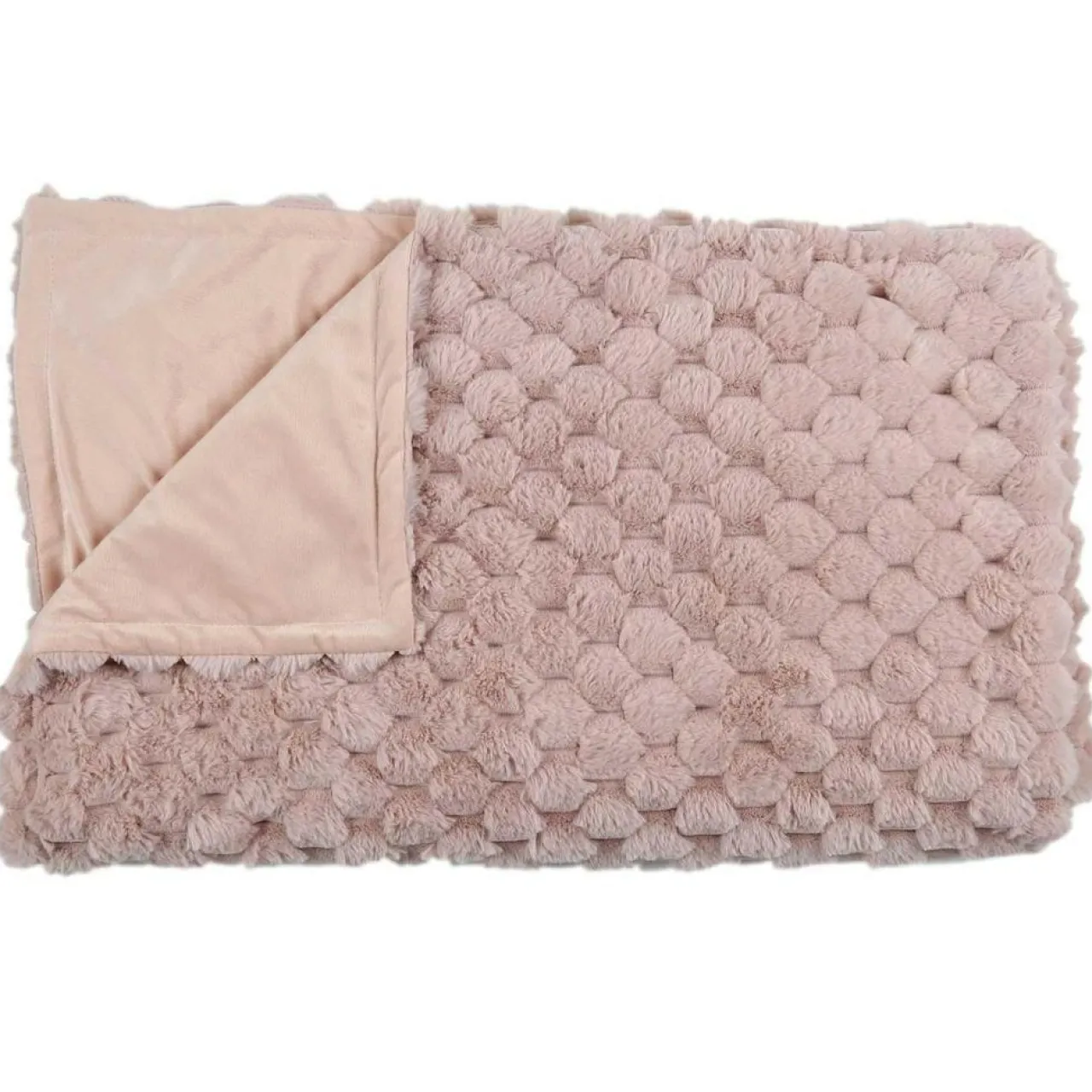 Plaid en fausse fourrure Opulence rose - 120x150 cm