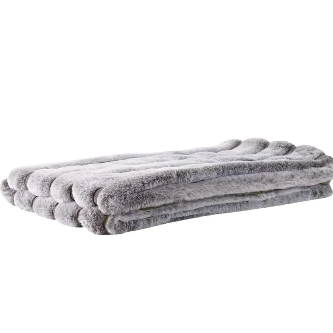 Plaid en fausse fourrure gris - 120x150 cm