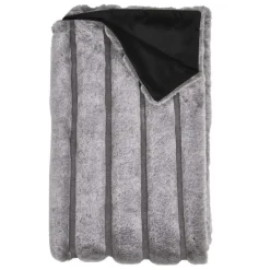 Plaid en fausse fourrure gris - 120x150 cm