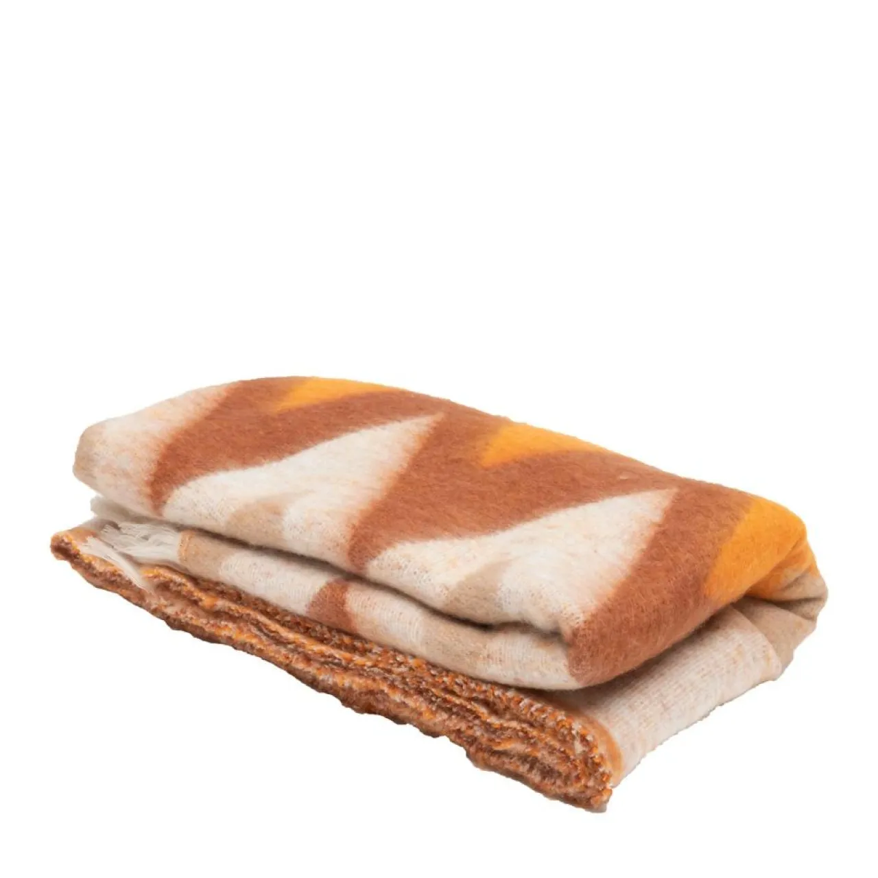 Plaid en laine motif 70s orange 135x230cm