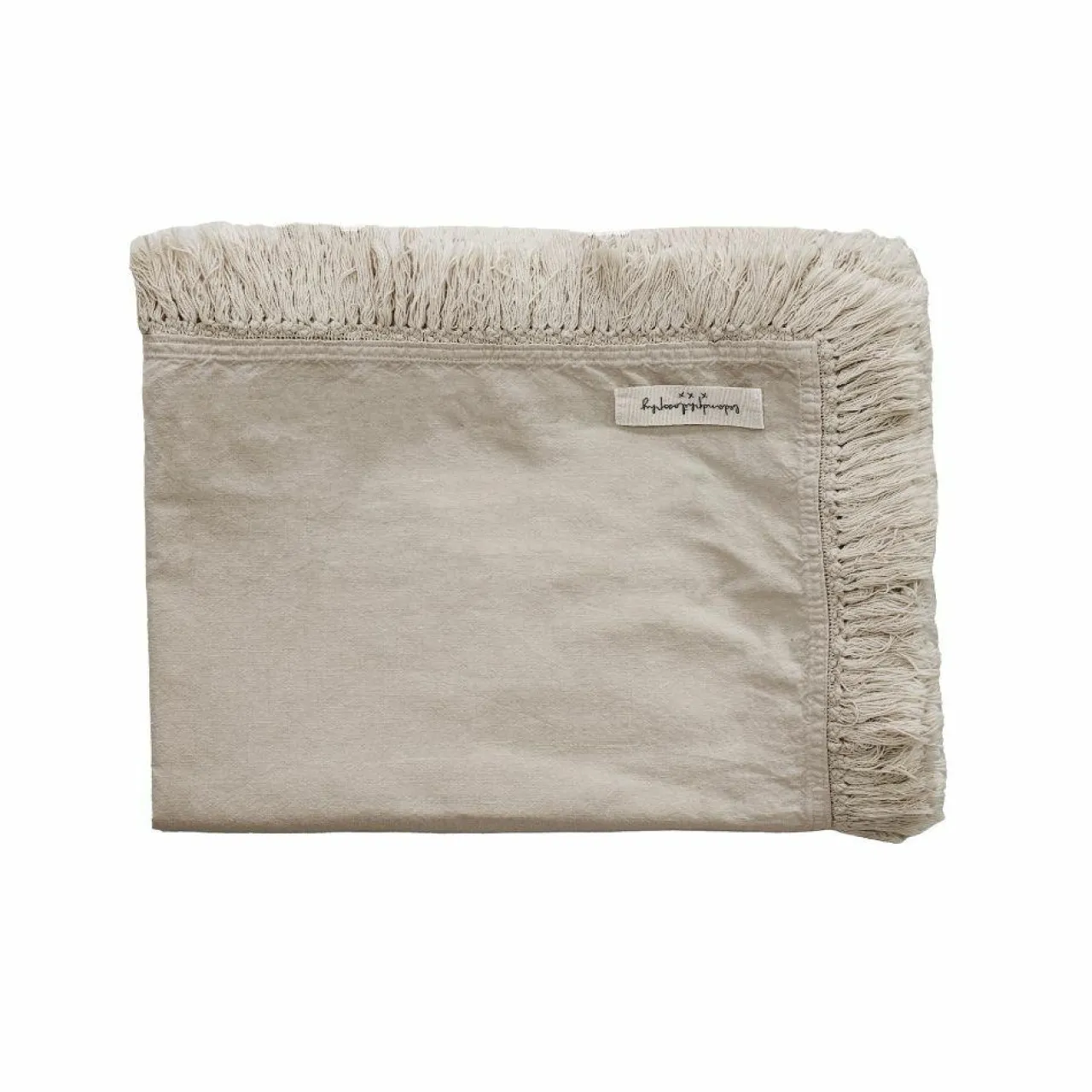 Plaid en lin & coton finitions frangées naturel 150x180cm