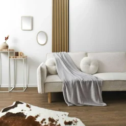 Plaid en Microfibre gris clair - 150x200 cm