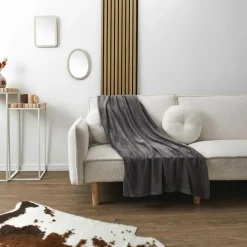 Plaid en microfibre gris foncé - 120x150 cm