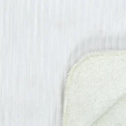 Plaid flanelle cotelé sherpa écru - 180x220 cm