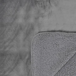 Plaid flanelle sherpa XXL gris foncé - 140x200 cm