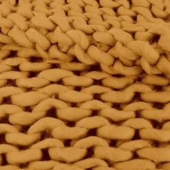 Plaid grosse maille chunky jaune - 150x120 cm