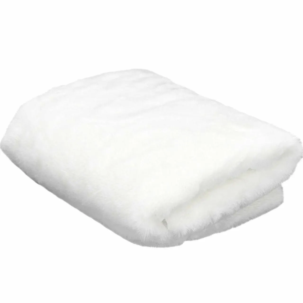 Plaid imiation fourrure Ooulence blanc - 120x150 cm